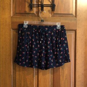 Freeway Navy Polka Dot Drawstring Shorts NWT